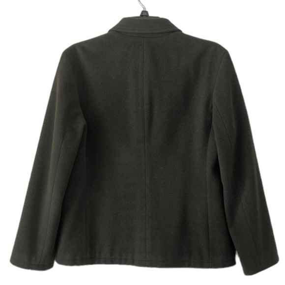 J. Crew Wool Blend Zip Front Jacket Collared Quality Coat Green Large - Picture 5 of 6